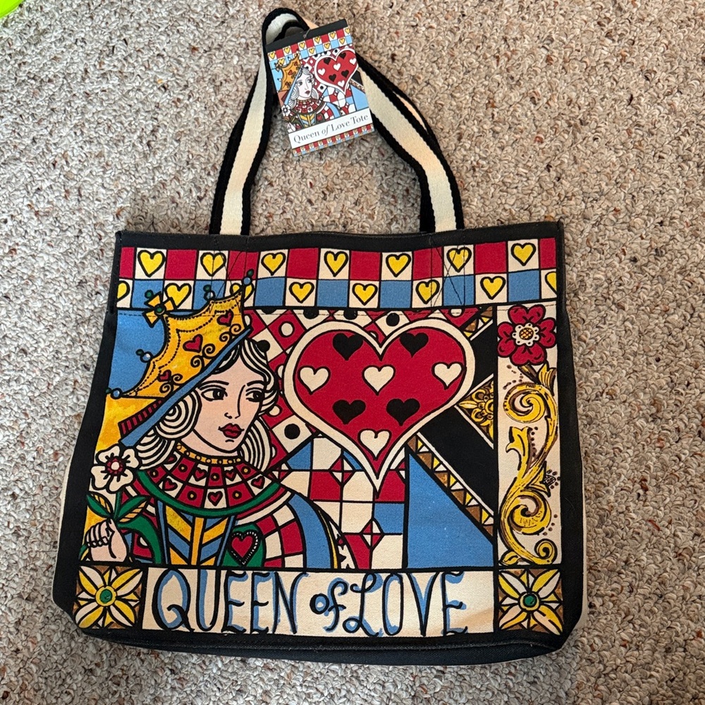 Queen of Love Tote Bag - Colorful Graphic Women's Tote
